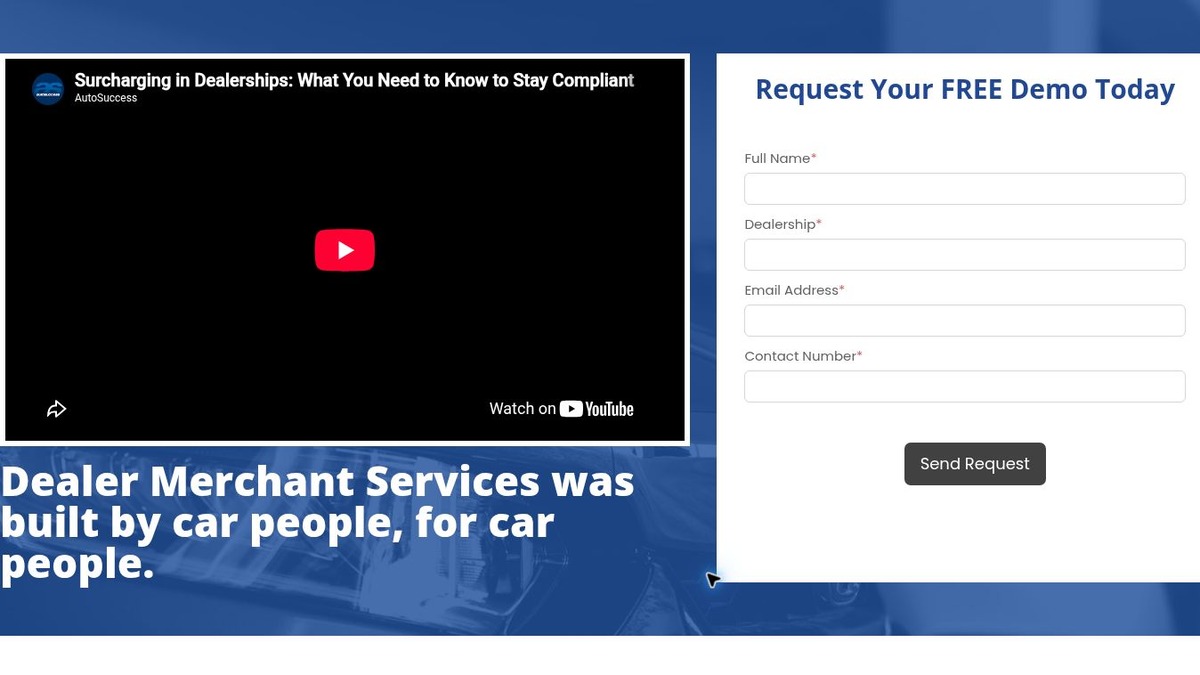 Screenshot of the Dealer Merchant Services Executive Spotlight landing page