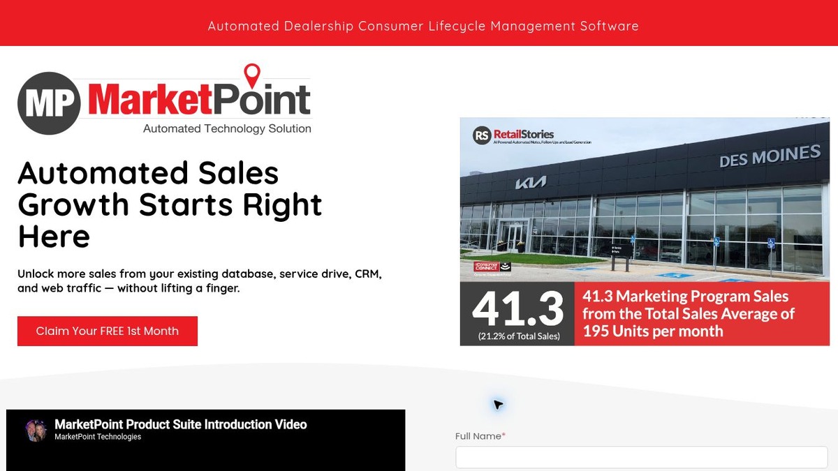 Screenshot of the MarketPoint Sales Growth Campaign landing page