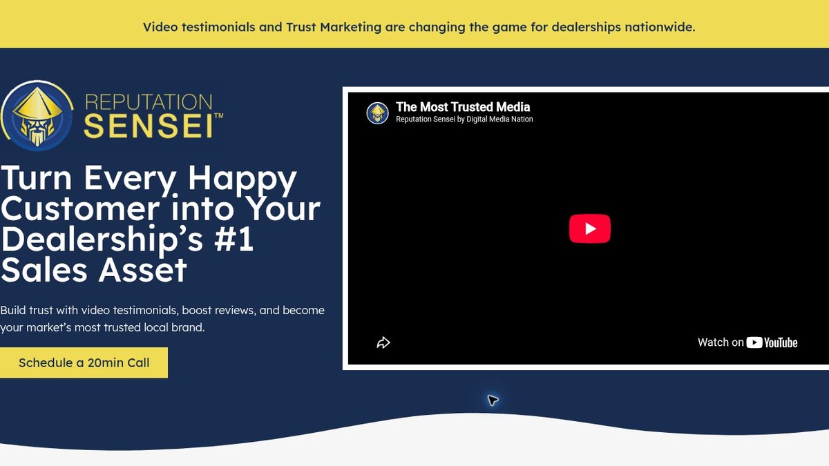 Screenshot of the Reputation Sensei Reputation Marketing Campaign landing page